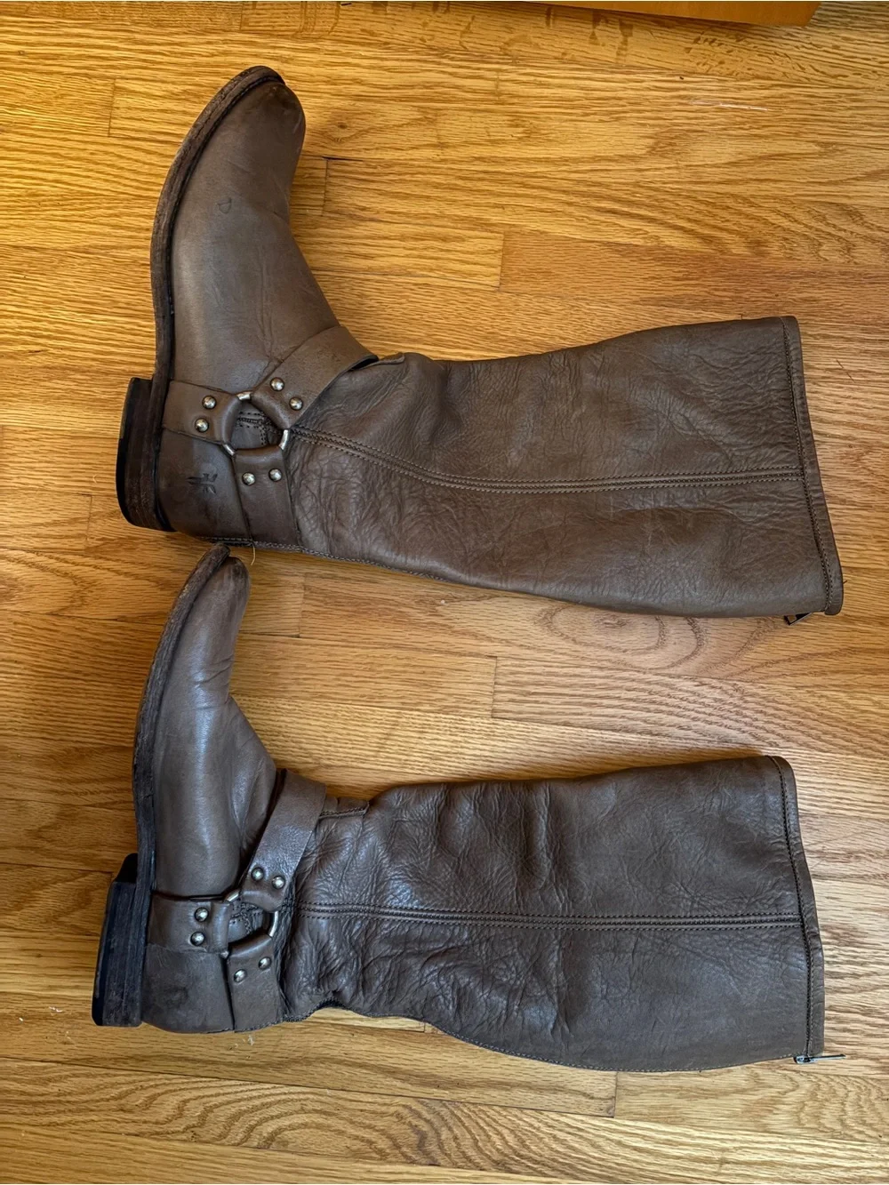 Frye Harness Leather Boots knee high